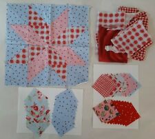 Blocco patchwork cuscino + 40 quadrati + ritagli tessuto incompleto da rifinire