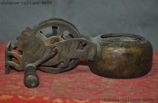 Strumento di misura fontana inchiostro falegname legno bronzo cinese antico 5"