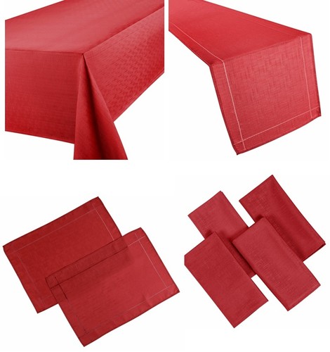 Tovaglie rosse effetto lino - effetto,