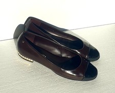 Ballerine Chanel 39 C pelle bordeaux G30292 PERLE CC ballerine scarpe basse