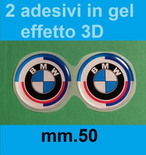2 adesivi BMW GEL 50.mm Resinati morbidi scritta stemma logo 3D per Auto e Moto
