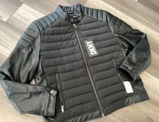 Giacca nera con zip uomo moto