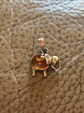 Elefante Elefantino Elefanti Argento 925 Brunito Ambra Portafortuna Ciondoli