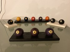 Set Palle Da Biliardo Numero 4 Con Base In Legno