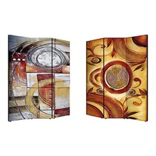 Separe’ Paravento in Tela stampata Fronte Retro bifacciale con 3 Ante in Legno A