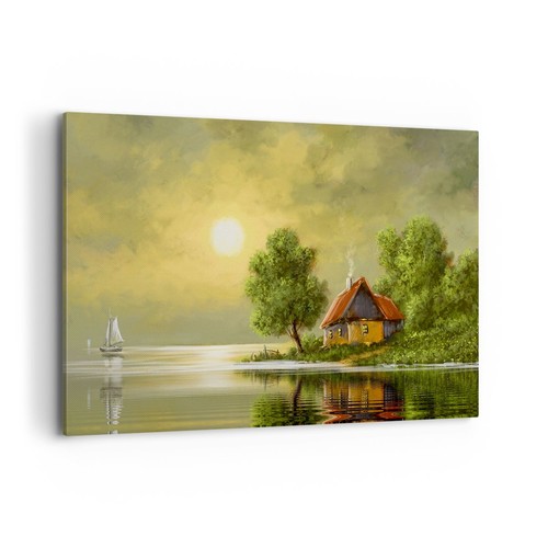 Quadro tela 120x80cm barca - quadro,
