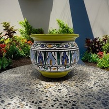 Vaso Cachepot Berbero Etnico in Ceramica Terracotta - Artigianato Tunisino per I