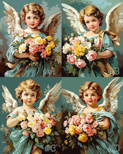 Cherubino con rose stampato - rose,