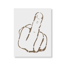 Stencil Dito Medio - Pittura Aerografo Artigianale Parete Mylar Riutilizzabile