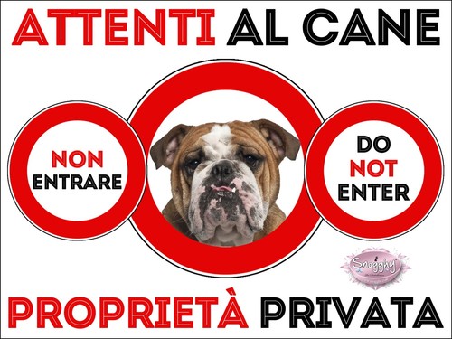 Targa cartello attenti cane - cartello,