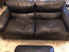 Coppia di divani Frau con poggia piedi incluso in pelle nera