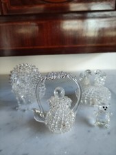 N° 4 statuette di vetro, lavorazione a mano, vintage originali