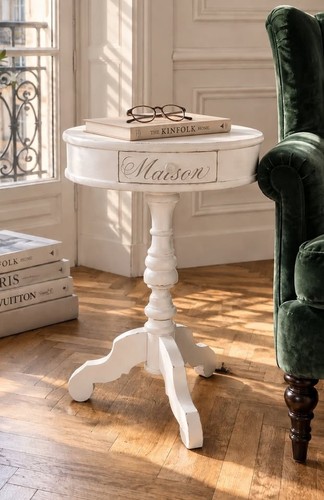 Tavolino rotondo shabby chic - tavolino,