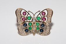 Spilla farfalla zaffiro rubino