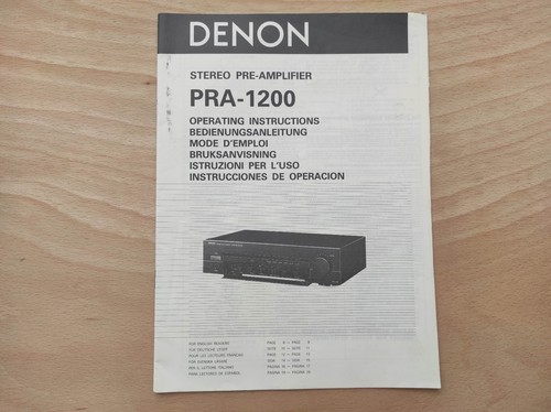 Denon pra 1200 user - pra-1200, manual