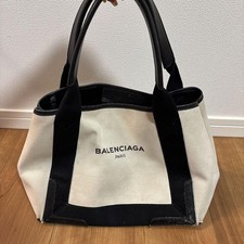 Borsa tote BALENCIAGA cotone avorio/nero