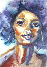 Quadro olio ragazza africana