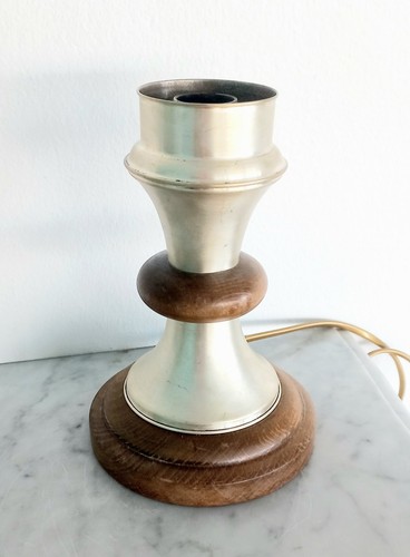 Lampada argento 800 legno - argento, e