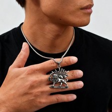 Collana Uomo Argento Leone di