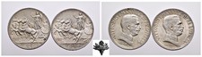 REGNO D'ITALIA 1 lira 1917 LOTTO 2x monete ARGENTO Vittorio Emanuele III
