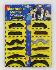 Moustache party pack baffi - moustache, 12