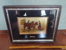 Quadro su lastra foglia ORO - Paesaggio campestre - Villa Musone - Con cornice
