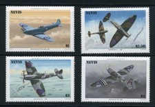 Nevis - Scott #460-3 MNH Stamps - 50th Anniversary of Spitfire Airplane Aviation