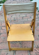 REGUITTI Sedia Pieghevole Chiudibile  Rovere e tessuto Made in Italy Anni '70