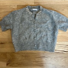 Top cardigan misto lana Zara taglia small