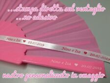 75 VENTAGLI PERSONALIZZATI MATRIMONIO COLORE ROSA NASTRO SPOSI OMAGGIO