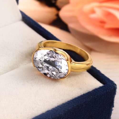 Anello ovale zaffiro - zaffiro, bianco