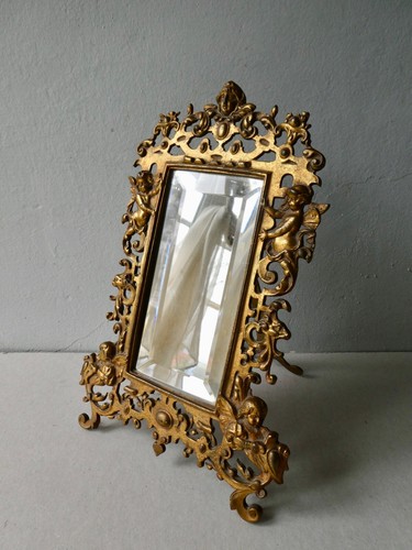 Miroir bronze doré décor - en,