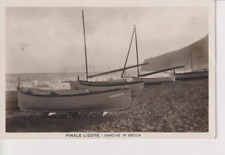 CARTOLINA FINALE LIGURE SAVONA  BARCHE IN SECCA  FOTOGRAFICA VG 1933