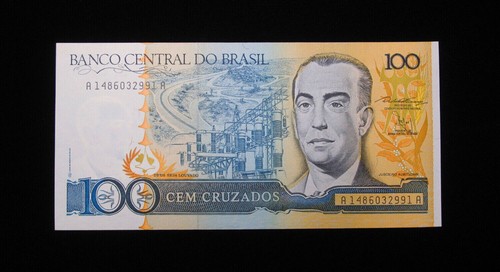 Banconota brasile 100 cruzados - banconota,