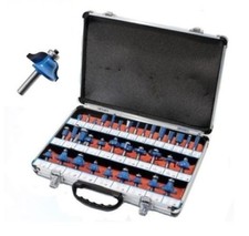 KIT SET DI 35 FRESE FRESA FRESATRICE PUNTE PER LEGNO PANTOGRAFO CON GAMBO DA 6MM