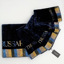 TRUSSARDI HOME SET SPUGNE 5 PEZZI "TURQUOISE COAST BLUE" PURO COTONE