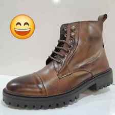 STIVALI UOMO pelle chelsea anfibi militari MARRONE classico   ITALIA VF