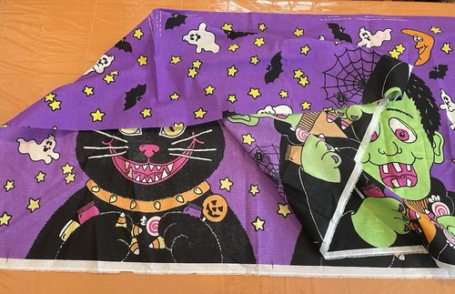 Vintage halloween fabric glow - fabric,