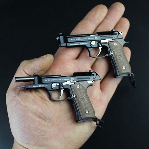 Miniature gun pistol keychain - miniature,