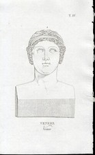 VENERE , incisione su rame, 1821, scultura nel Museo  in Vaticano