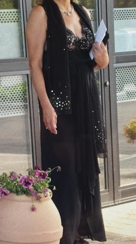 Abito lungo nero paillettes
