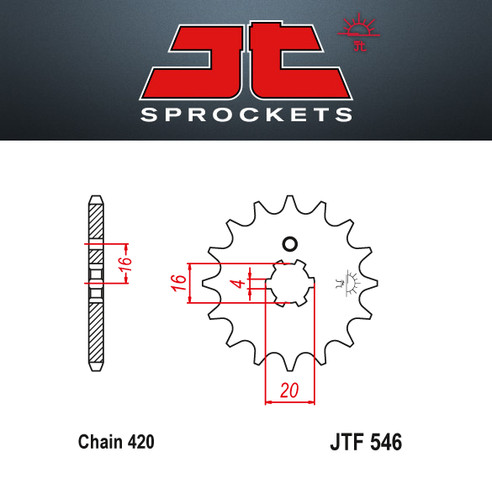Pignone acciaio 546 denti - jt,