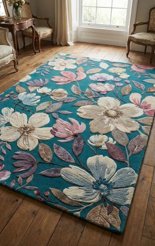 Tappeto floreale fatto - , mano
