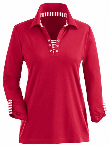Top donna rosso puro cotone