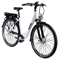 Zündapp Z502 E Bike 28" bicicletta elettrica da donna City Pedelec bianco/viola 50 cm merce di serie B