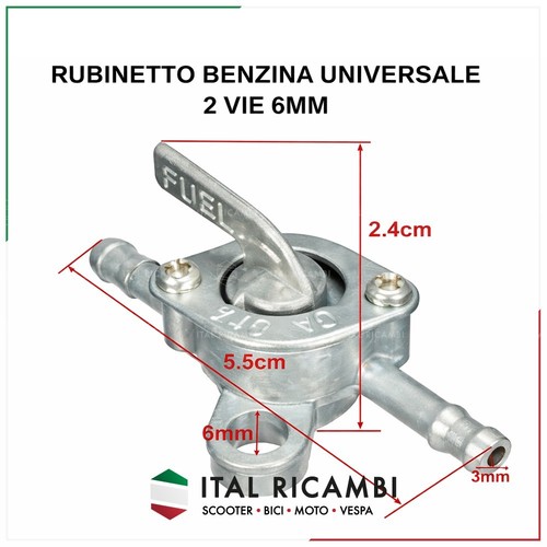 Rubinetto benzina due vie - rubinetto, a