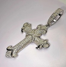 Ciondolo croce moissanite vera