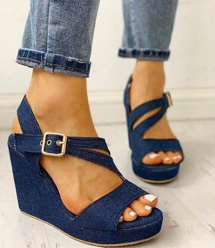 Sandali donna zeppa tacco - , alto