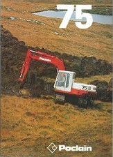 Brochure Poclain 75  Escavatore Cingolato anni 70 Shovel Macchine da Cantiere 