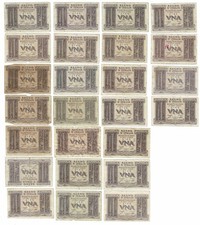 1 LIRA LOTTO 25 BIGLIETTI DI STATO FASCIO 14/11/1939 MB